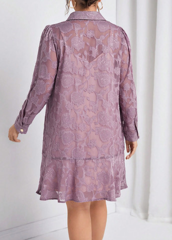 Світло-рожева кежуал сукня сукня-сорочка SHEIN однотонна