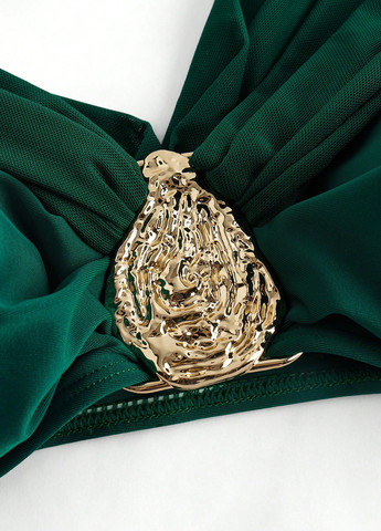 Изумрудный летний комплект (лиф, трусики, юбка) бандо, раздельный SHEIN