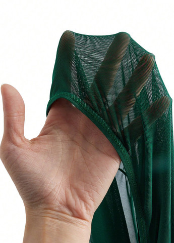 Изумрудный летний комплект (лиф, трусики, юбка) бандо, раздельный SHEIN