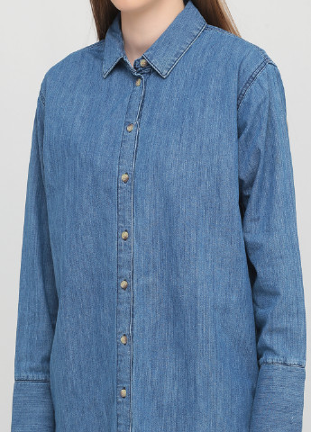 Синее джинсовое платье рубашка Asos однотонное