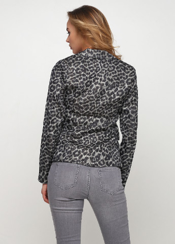 Серый женский жакет NU DENMARK леопардовый - демисезонный