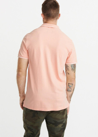 Светло-розовая футболка-поло для мужчин Abercrombie & Fitch однотонная