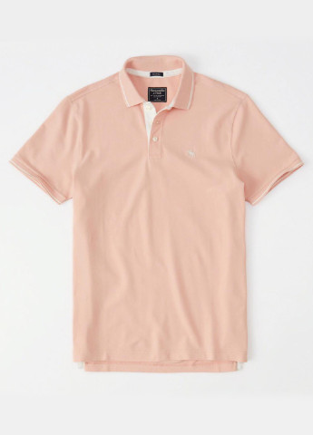 Светло-розовая футболка-поло для мужчин Abercrombie & Fitch однотонная