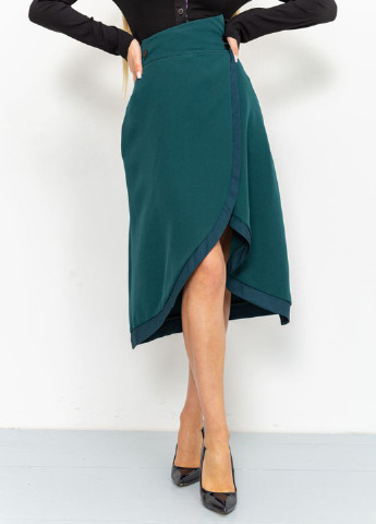 Темно-зеленая кэжуал однотонная юбка Van Gils на запах