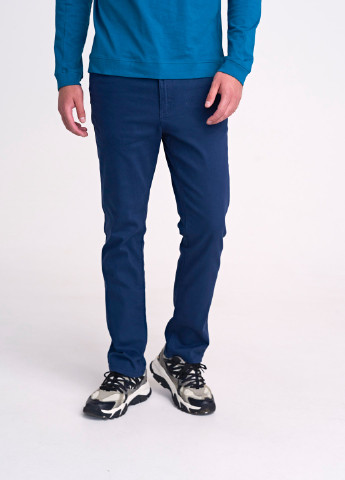 Светло-синие кэжуал демисезонные прямые брюки SELA