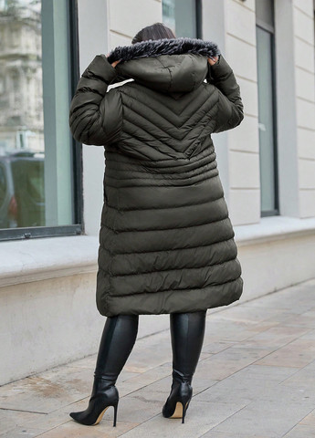 Оливковая (хаки) зимняя куртка SHEIN