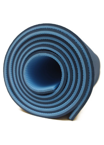 Килимок для йоги та фітнесу (йога мат) TPE + TC 183х61см товщина 6мм двошаровий синій-блакитний EasyFit (237596276)