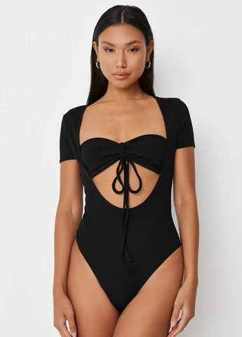 Чорний літній комплект (боді, топ) Missguided