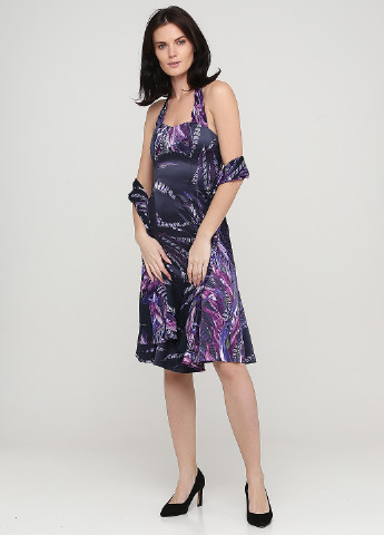 Фиолетовое кэжуал платье клеш Just Cavalli с рисунком