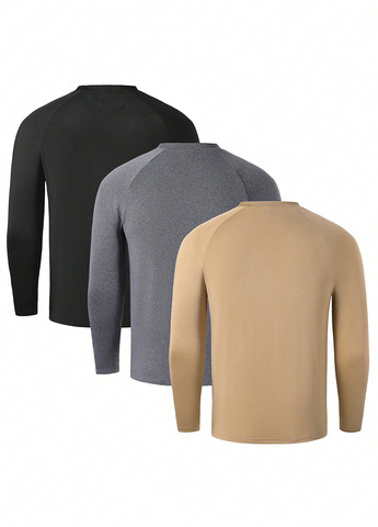 Коричневый демисезонный кэжуал лонгслив SHEIN однотонный