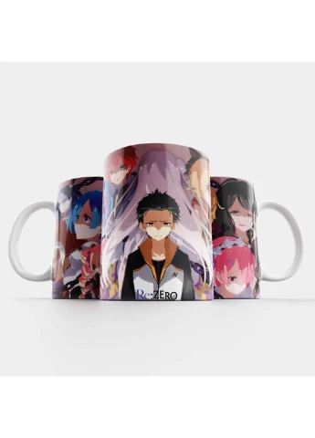 Чашка Fan Girl Нацуки Рем Рам и Эмилия Ре:Зеро Жизнь с нуля - Re: Zero 330 мл (254914915)