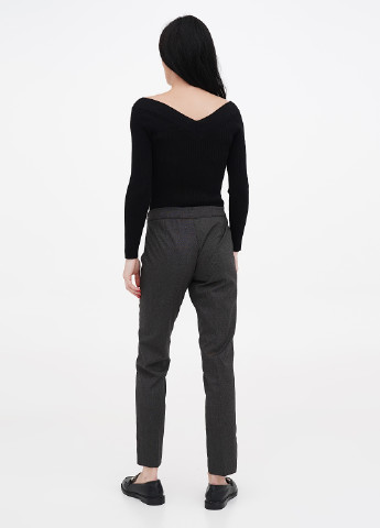 Темно-серые кэжуал демисезонные укороченные, зауженные брюки Diana Gallesi