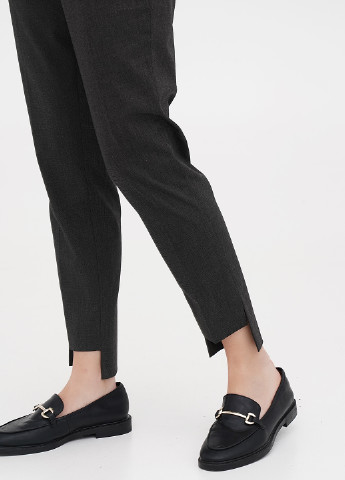 Темно-серые кэжуал демисезонные укороченные, зауженные брюки Diana Gallesi