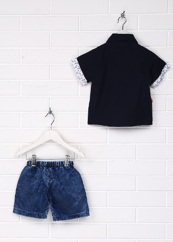 Темно-синій літній комплект (сорочка, шорти) Lmb