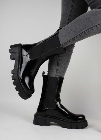 Черевики жіночі демісезонні No Brand Ботинки однотонні чорні