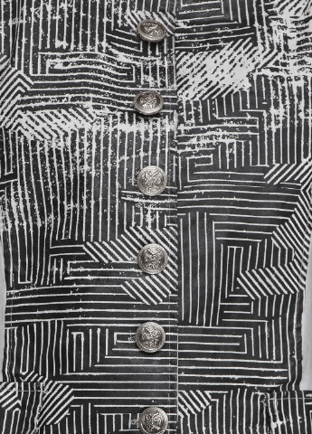 Серый женский жакет M-1 с орнаментом - демисезонный