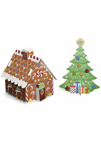 Набір для творчості Об'ємні блискучі наклейки Різдвяна ялинка та пряниковий (MD8404) Melissa&Doug (254068004)