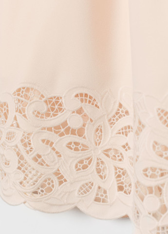 Персиковая кэжуал однотонная юбка H&M а-силуэта (трапеция)