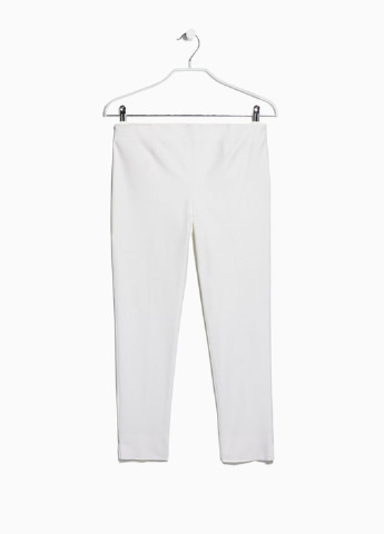 Белые кэжуал демисезонные зауженные брюки Mango
