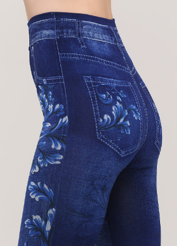 Легінси Fashion news квіткові темно-сині кежуали бавовна
