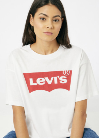Белая всесезон футболка очень свободного покроя с коротким рукавом Levi's Oversize
