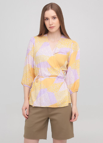Комбинированная летняя блуза на запах Moves