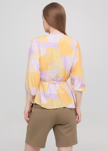 Комбинированная летняя блуза на запах Moves