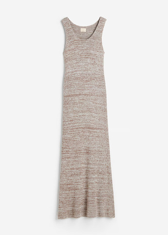 Коричневое кэжуал платье H&M меланжевое