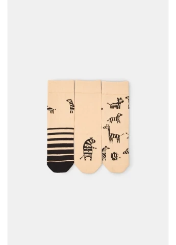 Бежевые носки женские хлопковые socks 114 (3пары) Legs рисунки (254993890)