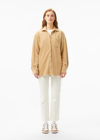 Светло-коричневая кэжуал рубашка однотонная Lacoste