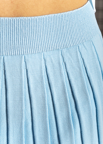 Голубая кэжуал однотонная юбка Time of Style плиссе