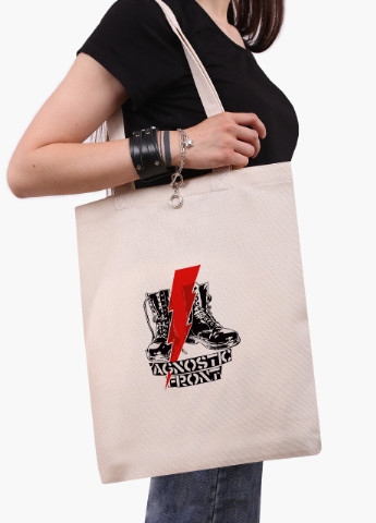 Эко сумка шоппер белая хардкор-панк Agnostic Front (9227-2020-WT) Еко сумка шоппер біла 41*35 см MobiPrint (215952299)
