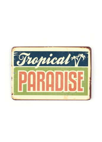 Магнит винтаж "Tropical Paradise"; металл; 10 х 8 см OOTB (215853591)