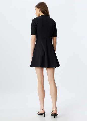 Черное кэжуал платье клеш KOTON однотонное