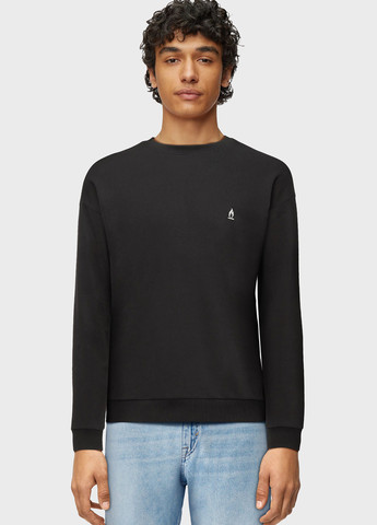 Чорний світшот Drykorn однотонний вишивка (315065303)