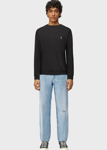 Чорний світшот Drykorn однотонний вишивка (315065303)