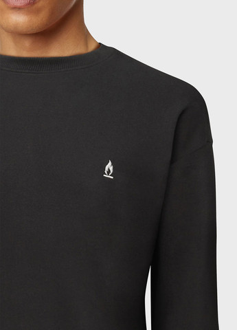 Чорний світшот Drykorn однотонний вишивка (315065303)