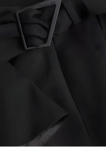 Черная кэжуал однотонная юбка H&M х Mugler