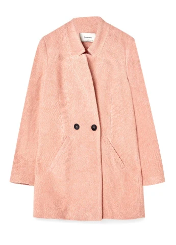 Розовое демисезонное Пальто двубортное Stradivarius
