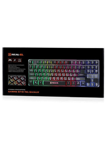 Клавиатура 8710 Gaming TKL Backlit, black Real-El (250604755)
