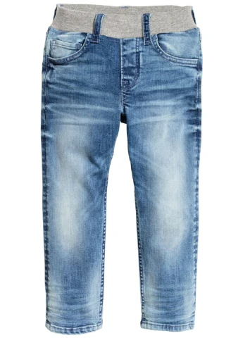 Голубые демисезонные прямые джинсы H&M