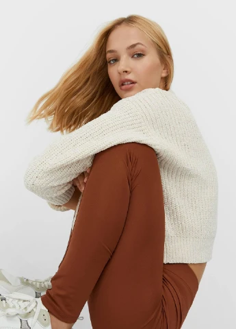 Терракотовые штани демісезон,коричневий, Stradivarius