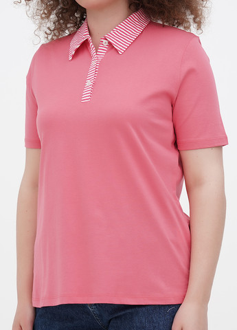 Розовая женская футболка-поло Minus однотонная