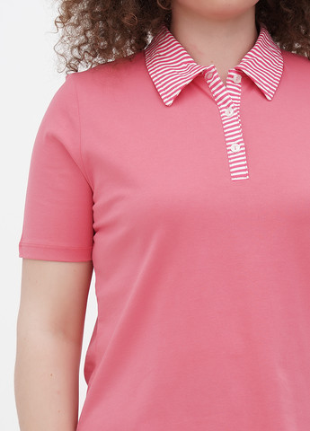 Розовая женская футболка-поло Minus однотонная