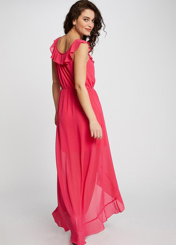 Розовое кэжуал платье на запах Morgan однотонное