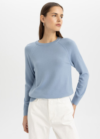 Светло-голубой демисезонный свитер джемпер DeFacto