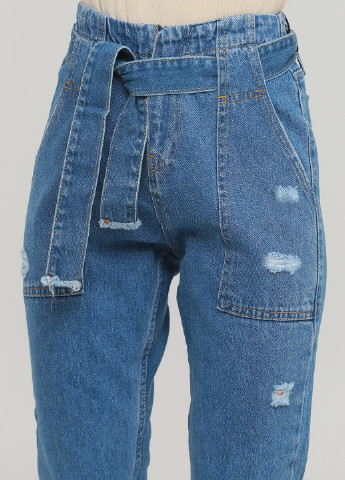 Синие демисезонные зауженные джинсы ESQUA