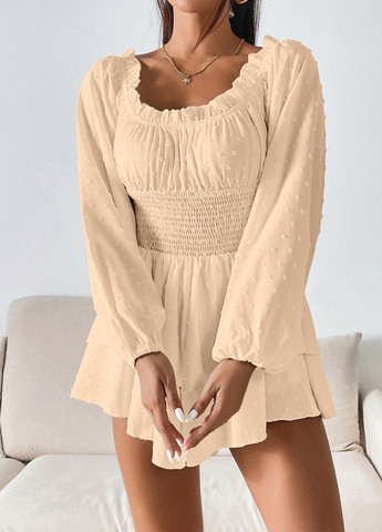 Комбінезон SHEIN комбінезон-шорти однотонний кремовий кежуал поліестер