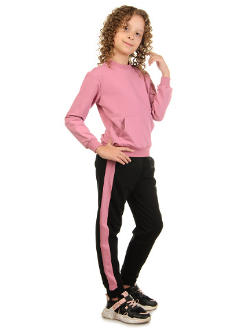Розовый демисезонный костюм (свитшот, брюки) брючный ViDa