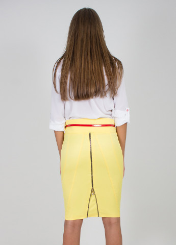 Желтая кэжуал однотонная юбка Alvina карандаш